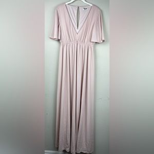 SHOW ME YOUR MUMU Emily Maxi Dress Dusty Blush Crisp Size Medium